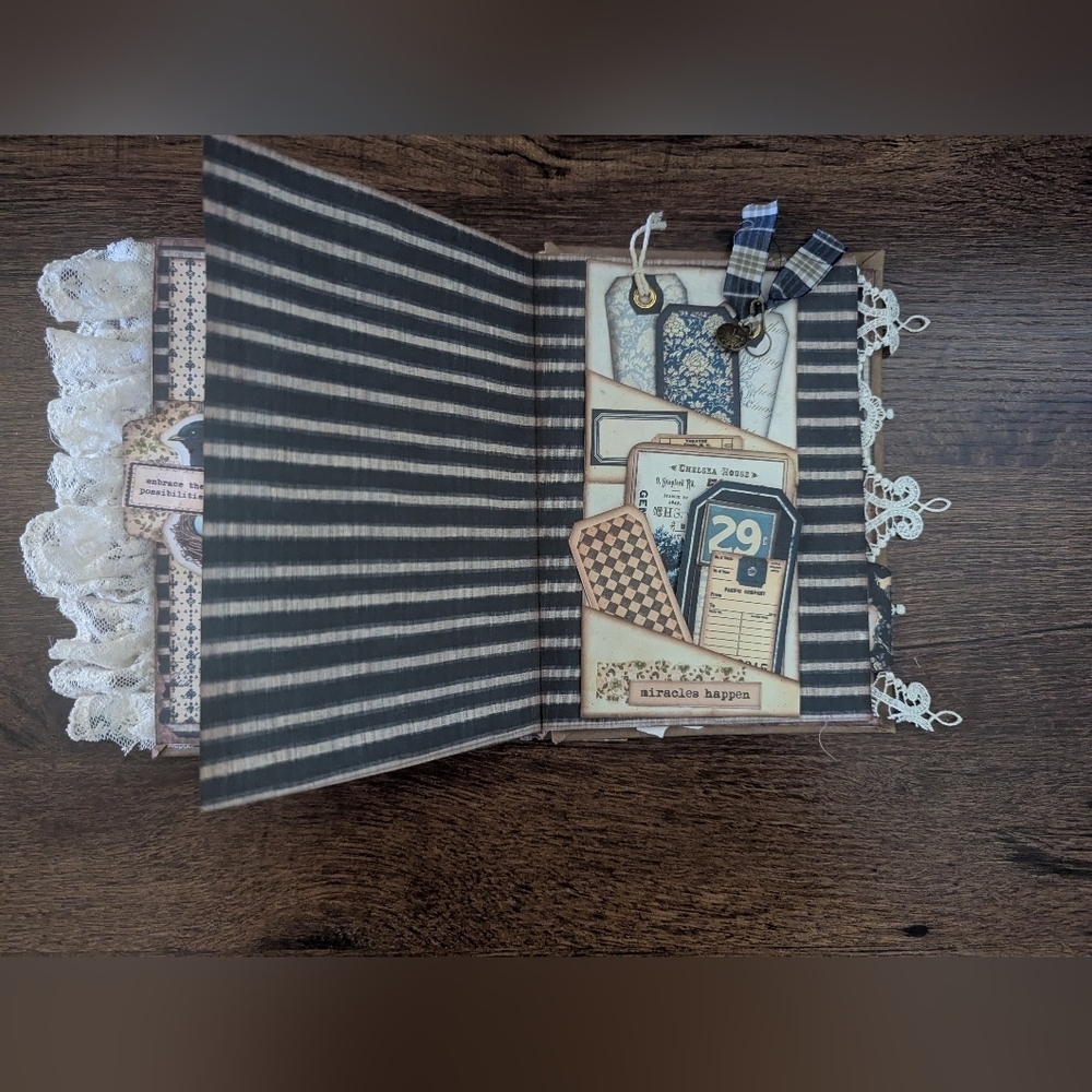 🌻Vintage Cinema Floral Junk Journal-Handmade- Recycled-Primitive-Rustic/ Nature - Picture 7 of 11